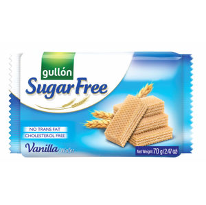 Gullón Vanilla waffer oplatky s vanilkovou příchutí, bez cukru 70 g